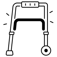 Pictogramme d'une marcheur pour personne âgée Pictogramme d'une marcheur pour personne âgée